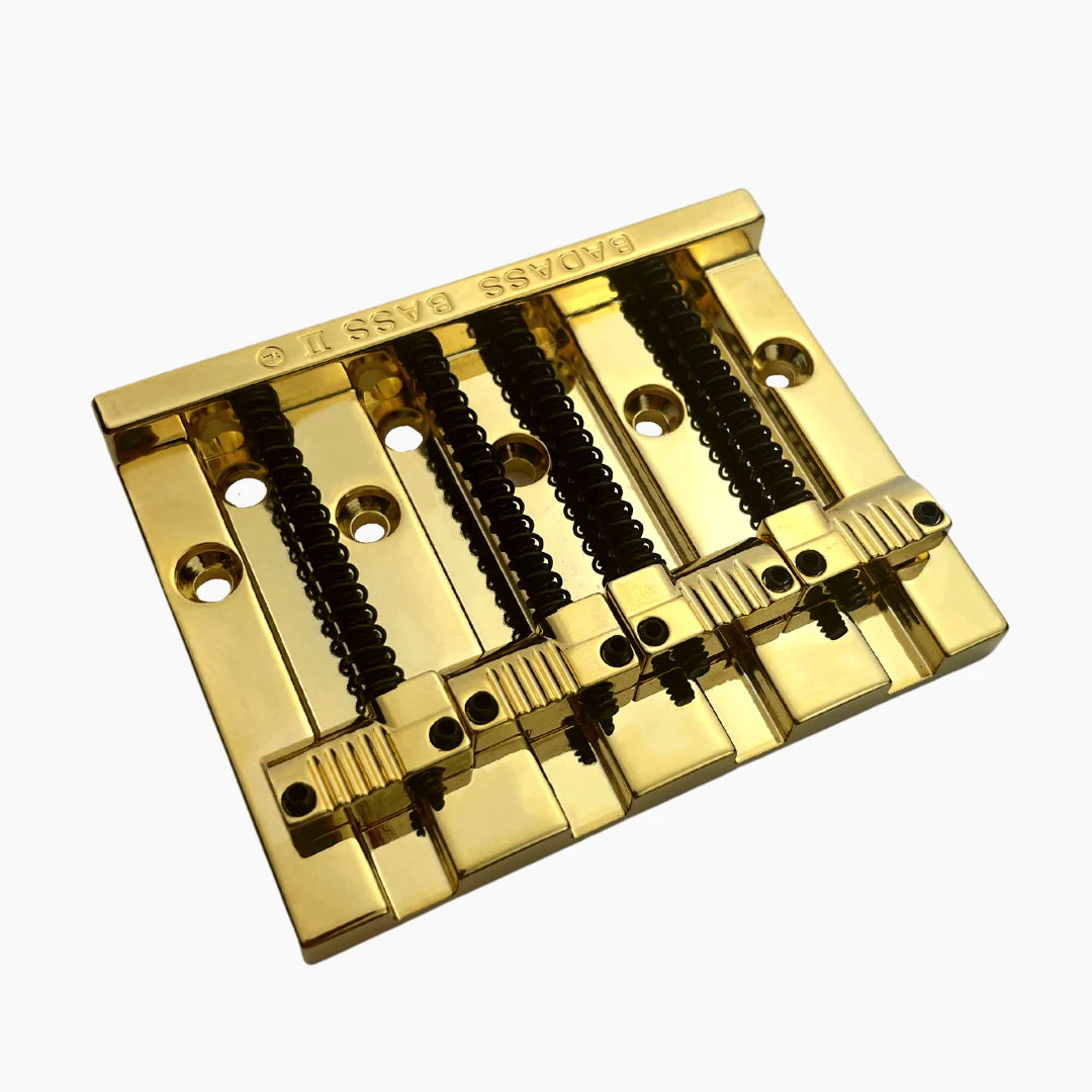 Leo Quan® Badass II™ 4-String Bass Bridge - Grooved Saddles, Gold