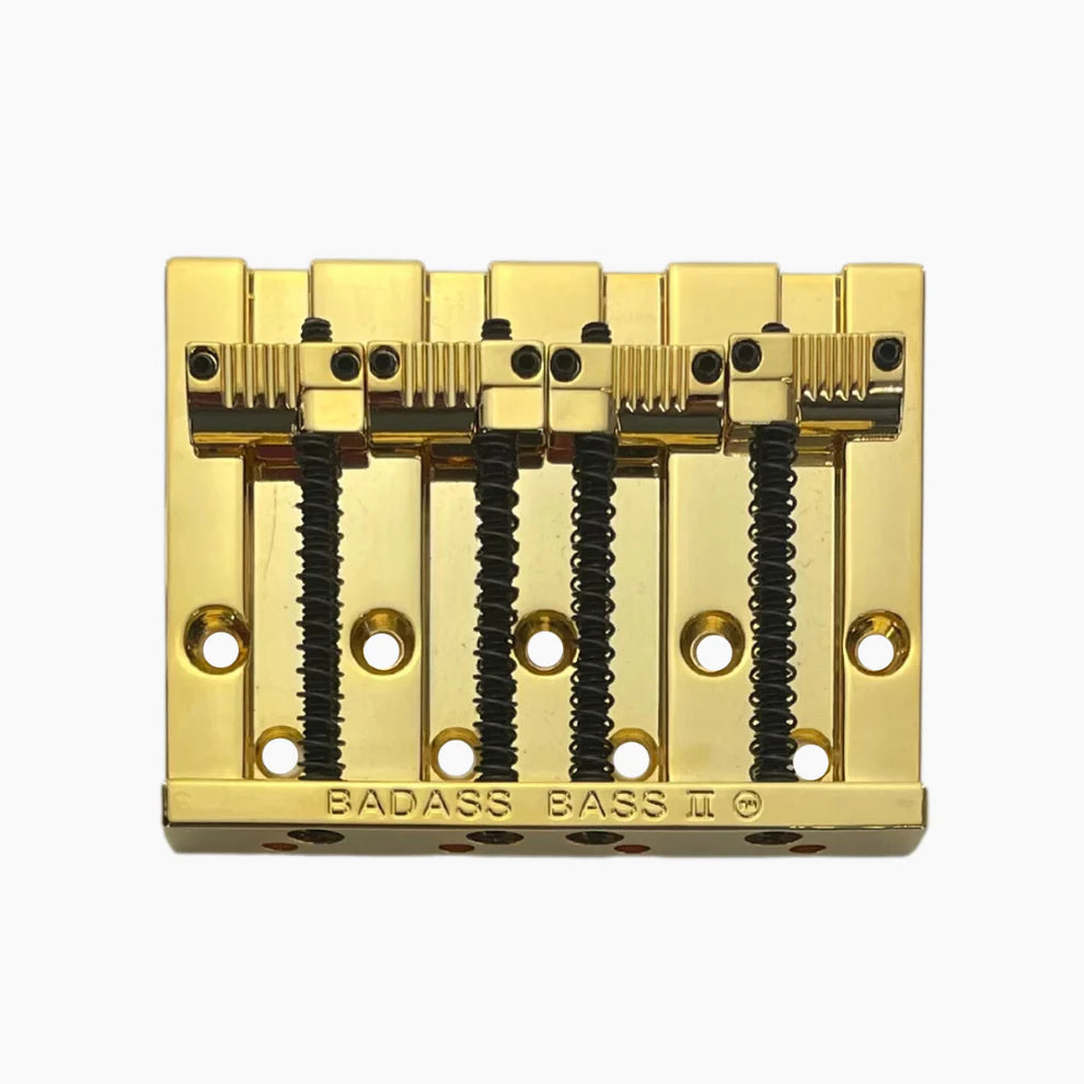 Leo Quan® Badass II™ 4-String Bass Bridge - Grooved Saddles, Gold
