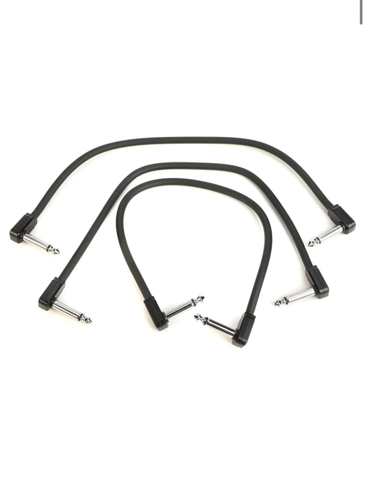 Ernie Ball Flex Patch Cable - 12 inches, Black, 3-pack