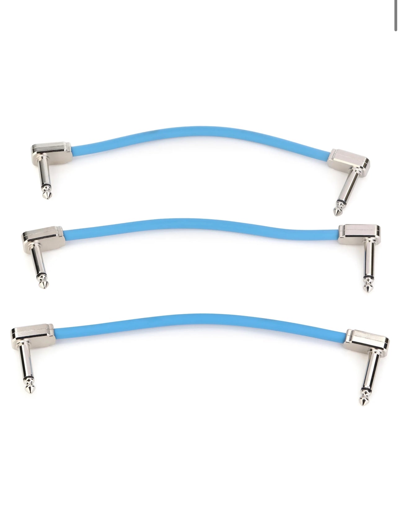 Ernie Ball Flex Patch Cable - 6 inches, Blue, 3-pack