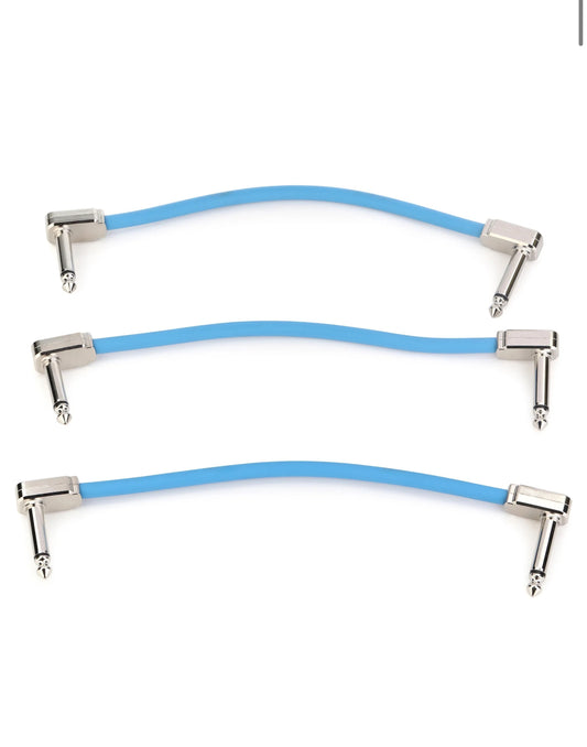 Ernie Ball Flex Patch Cable - 6 inches, Blue, 3-pack
