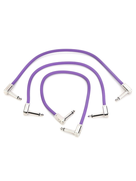 Ernie Ball Flex Patch Cable - 12 inches, Purple, 3-pack