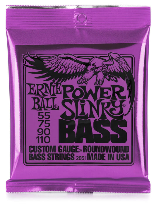 Ernie Ball 2831 Power Slinky Nickel Wound Electric Bass Guitar Strings - .055-.110