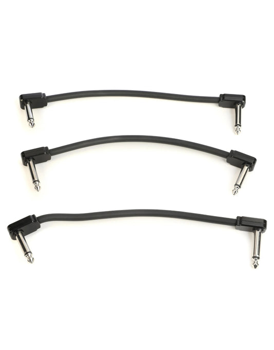 Ernie Ball Flex Patch Cable - 6 inches, Black, 3-pack
