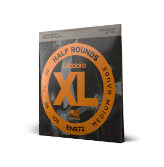 50-105 Medium, Long Scale, XL Half Rounds Bass Strings