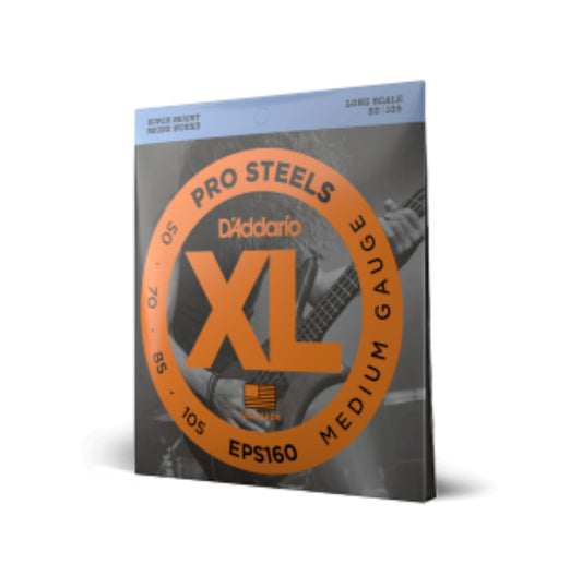 50-105 Medium, Long Scale, XL ProSteels Bass Strings