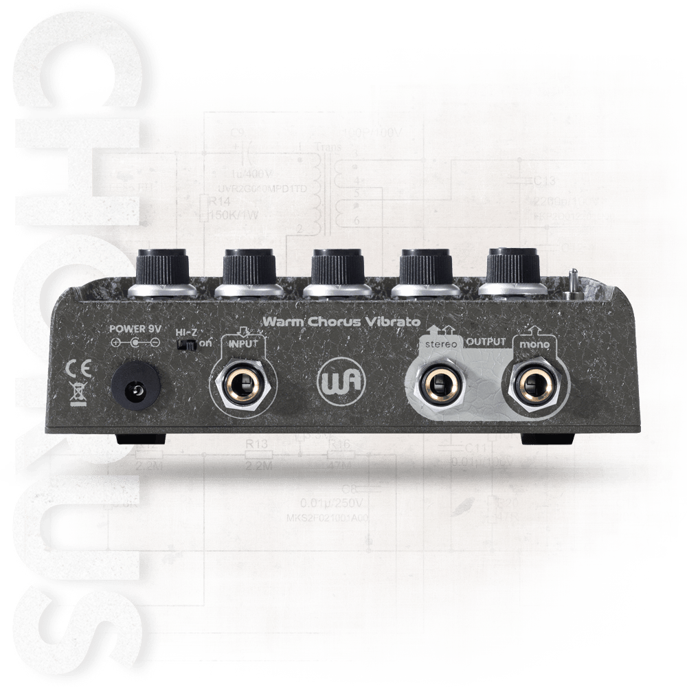 WA-C1
STEREO CHORUS & VIBRATO PEDAL WITH DEPTH & RATE CONTROLS