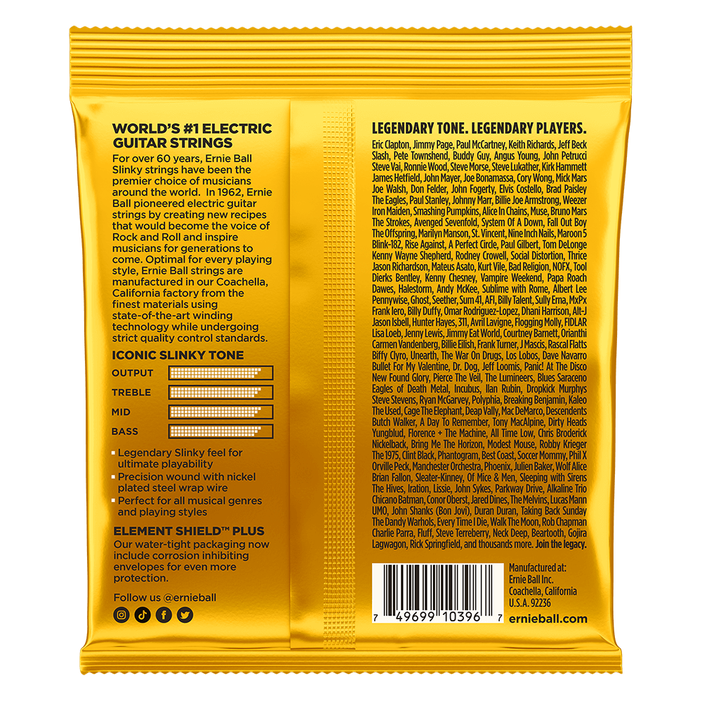 Ernie Ball Skinny Top Beefy Bottom Slinky Nickel Wound Electric Guitar Strings 10-54 Gauge
